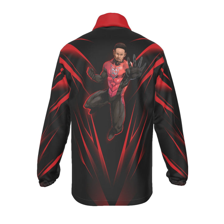 Miami Lit Red Stand-up Collar Zip-up Windproof Jacket - DG Trends Streetwear