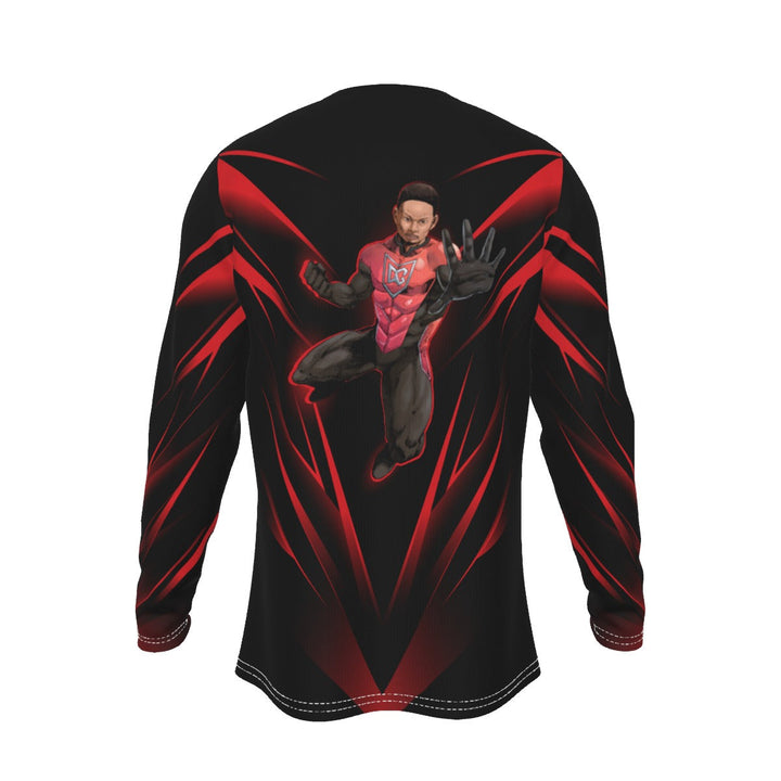 Miami Lit Cool DRI Moisture Wicking Performance Sports and Casual Long Sleeve Shirt (SUPERHERO PRINTED ON BACK) - DG Trends Streetwear