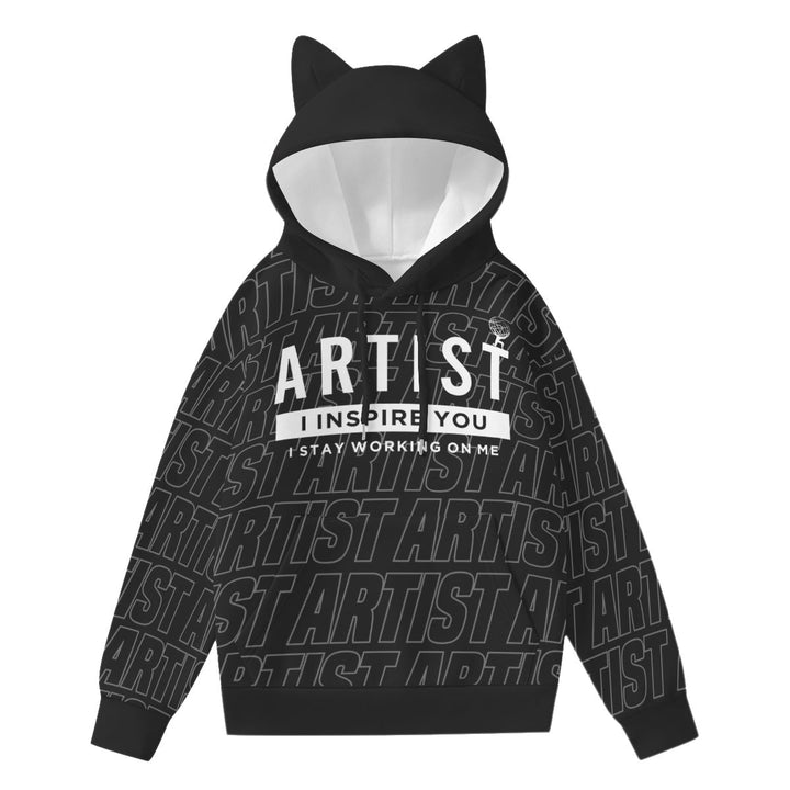 I Am An Artist Hoodie With Decorative Ears - NGUG Fashion