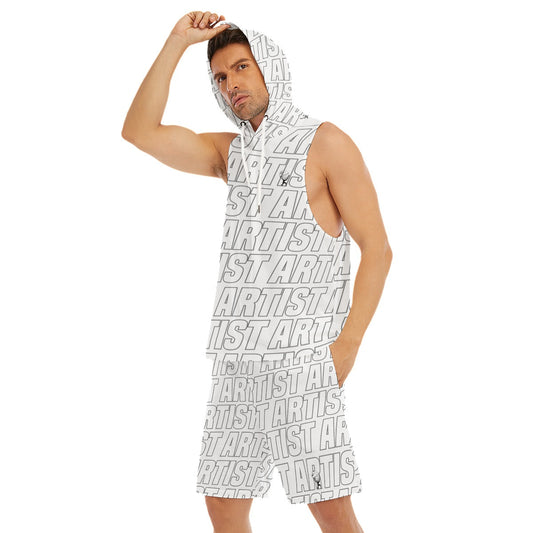 I Am An Artist Men's Sleeveless Vest With Hoodie And Shorts Sets - NGUG Fashion